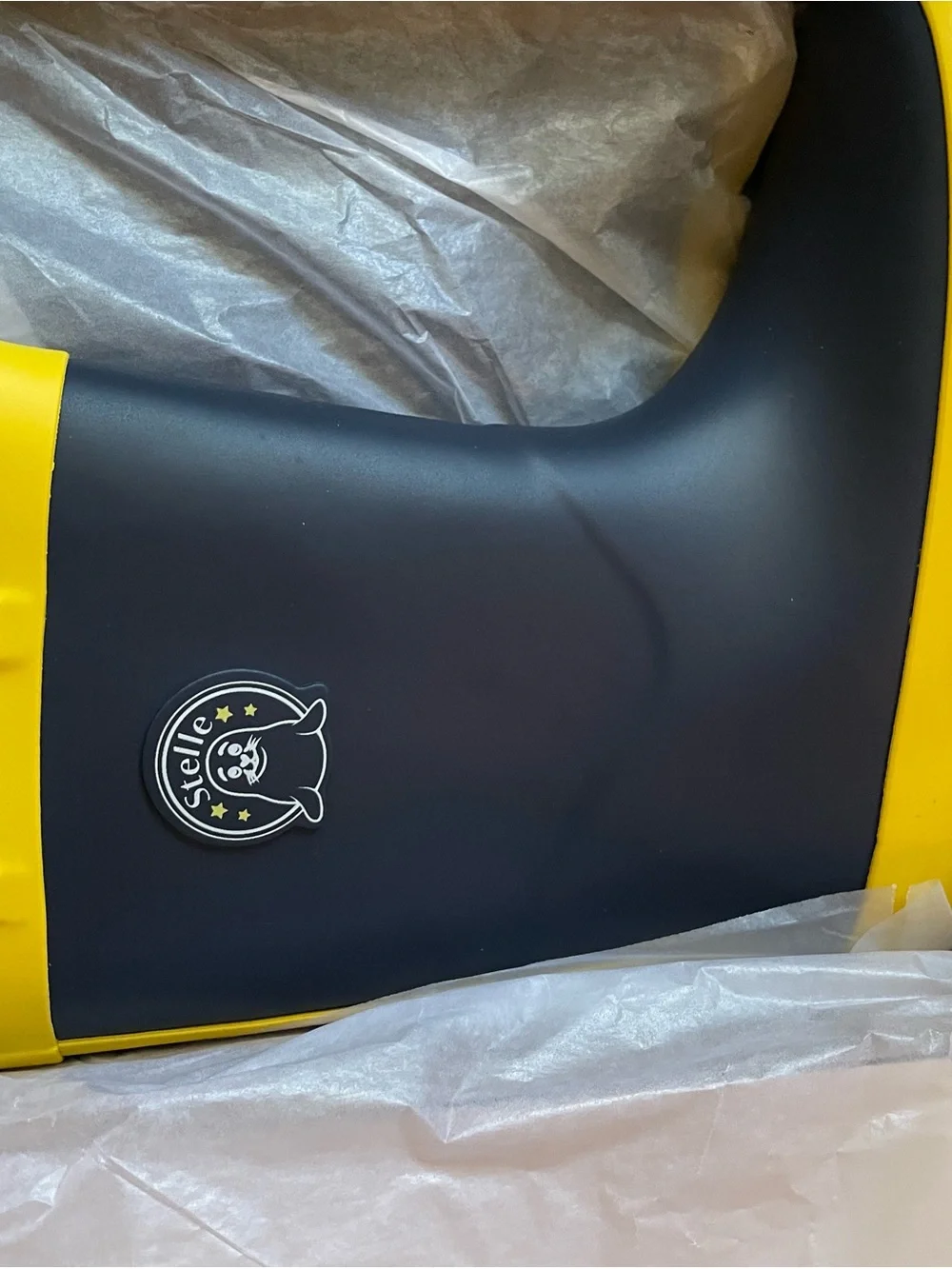 Kids Yellow & Navy rain boots